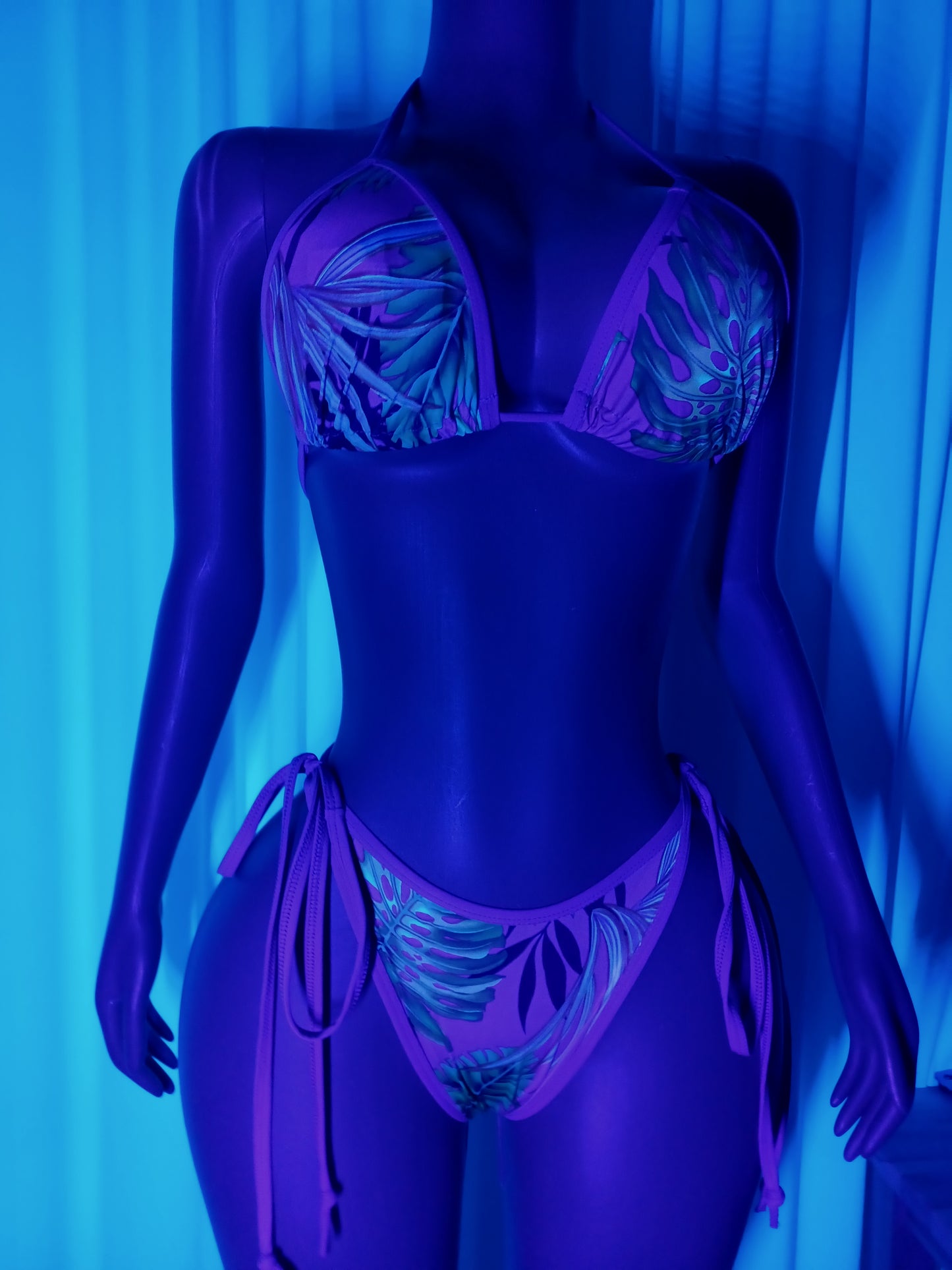 Tropical Print Thong Set