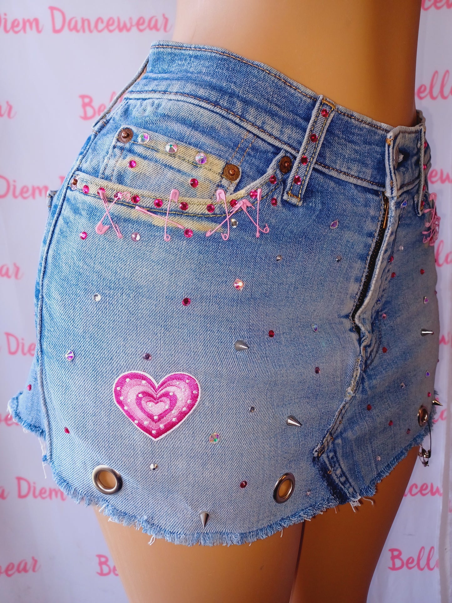 Upcycled Bling Miniskirt Set size S/M