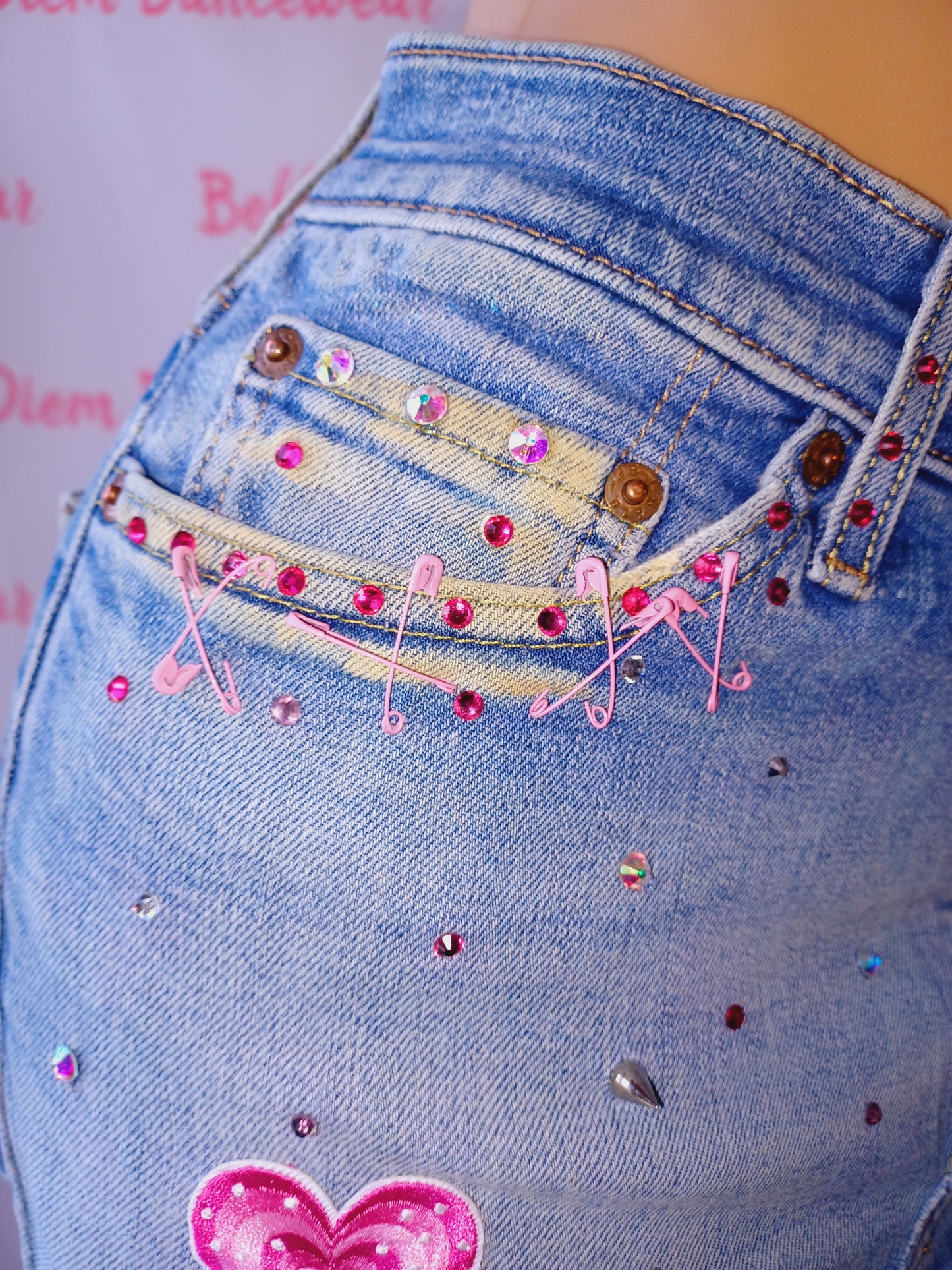 Upcycled Bling Miniskirt Set size S/M