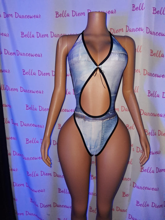 Denim Print Bodysuit