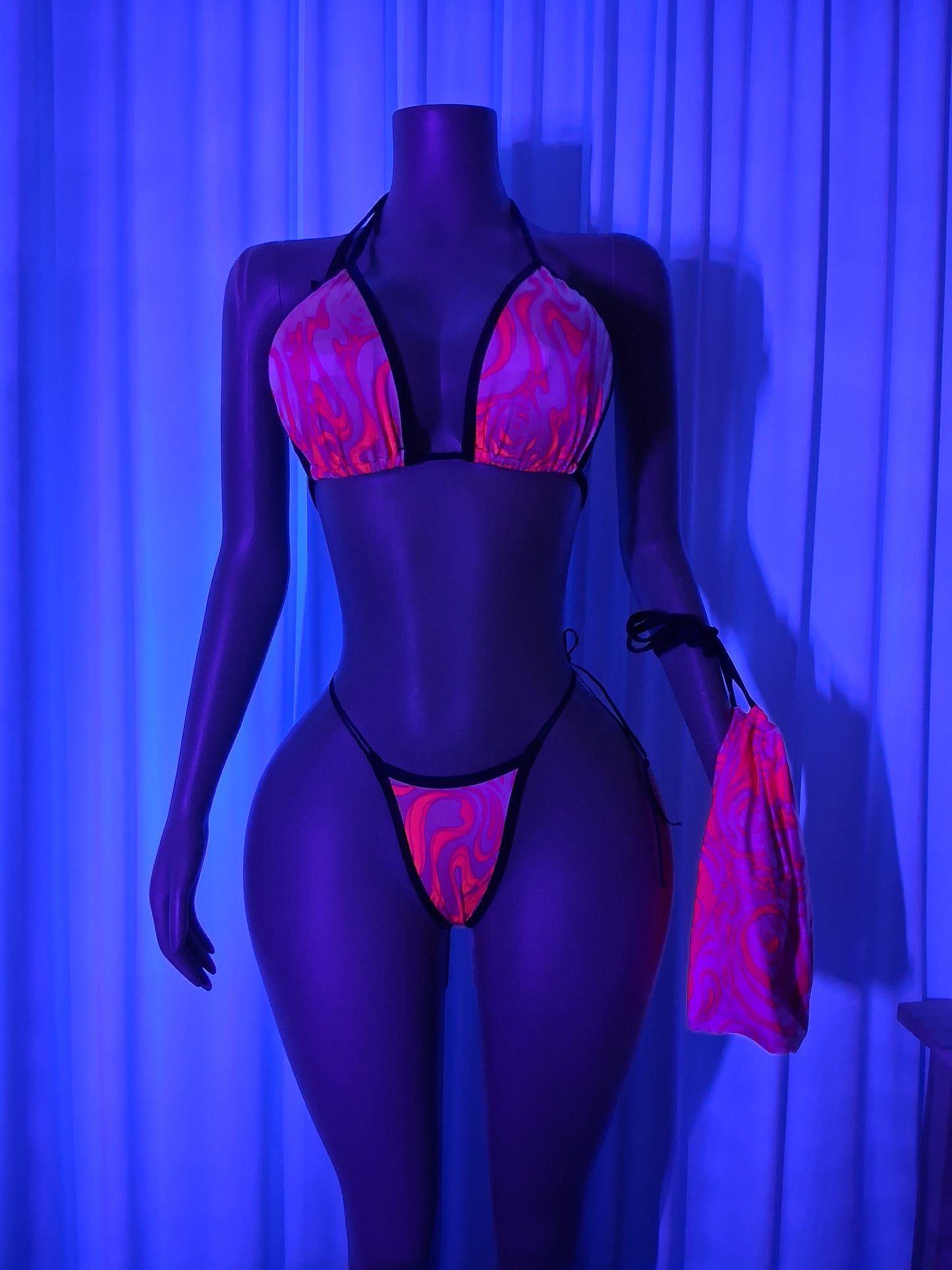 Neon Pink Money Bag Set