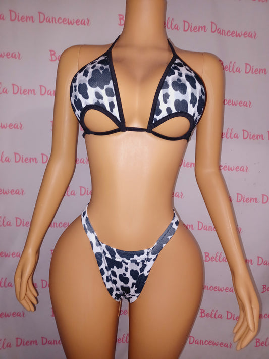 Cow print 2 piece size small