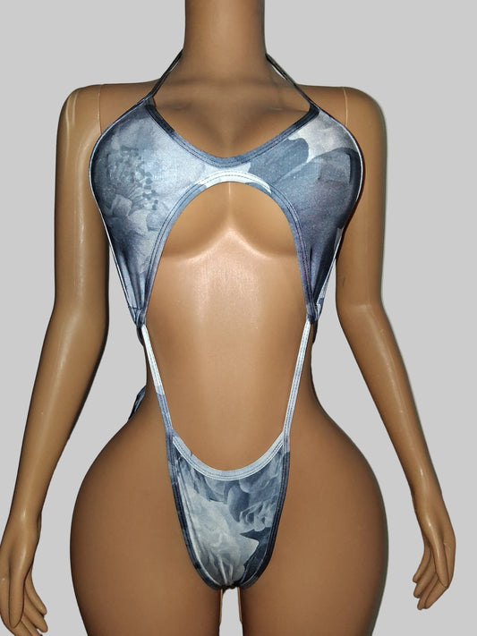 Dark Blue Floral Print Sling