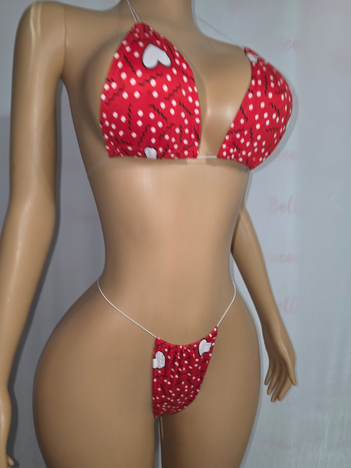 RED Heart Print 2-Piece Micro Set