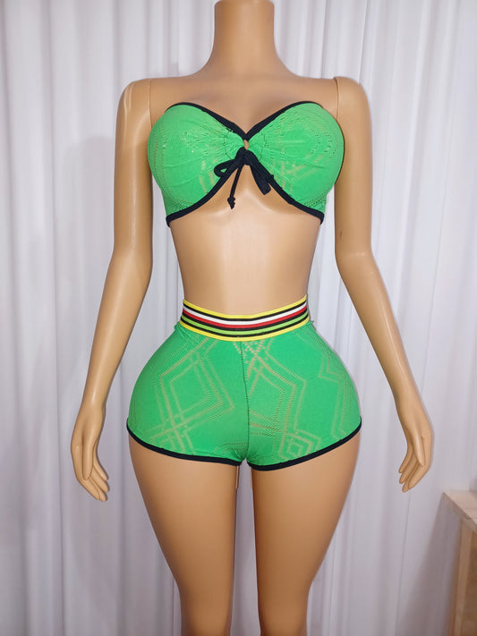 Green Net Shorts