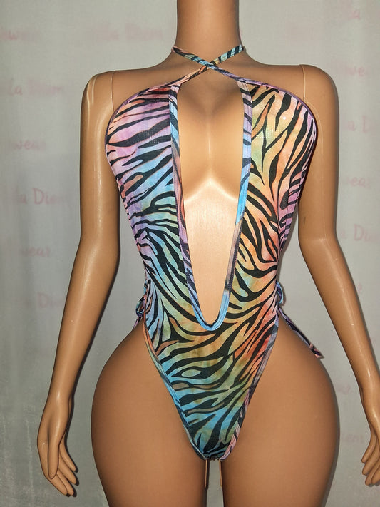 Animal Print Bodysuit Size Small