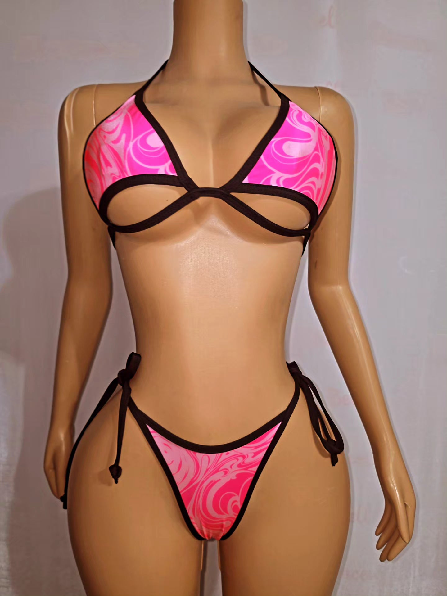 Neon Pink Thong Set