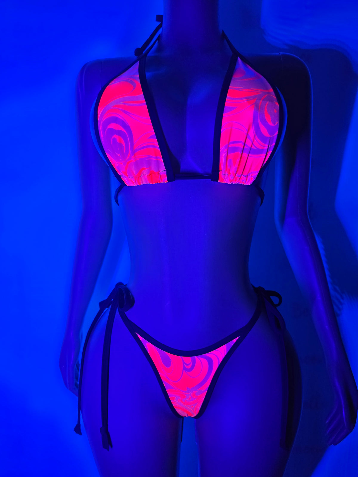 Neon pink Thong Set