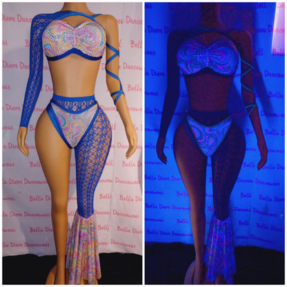 Blue flair leg net set size medium