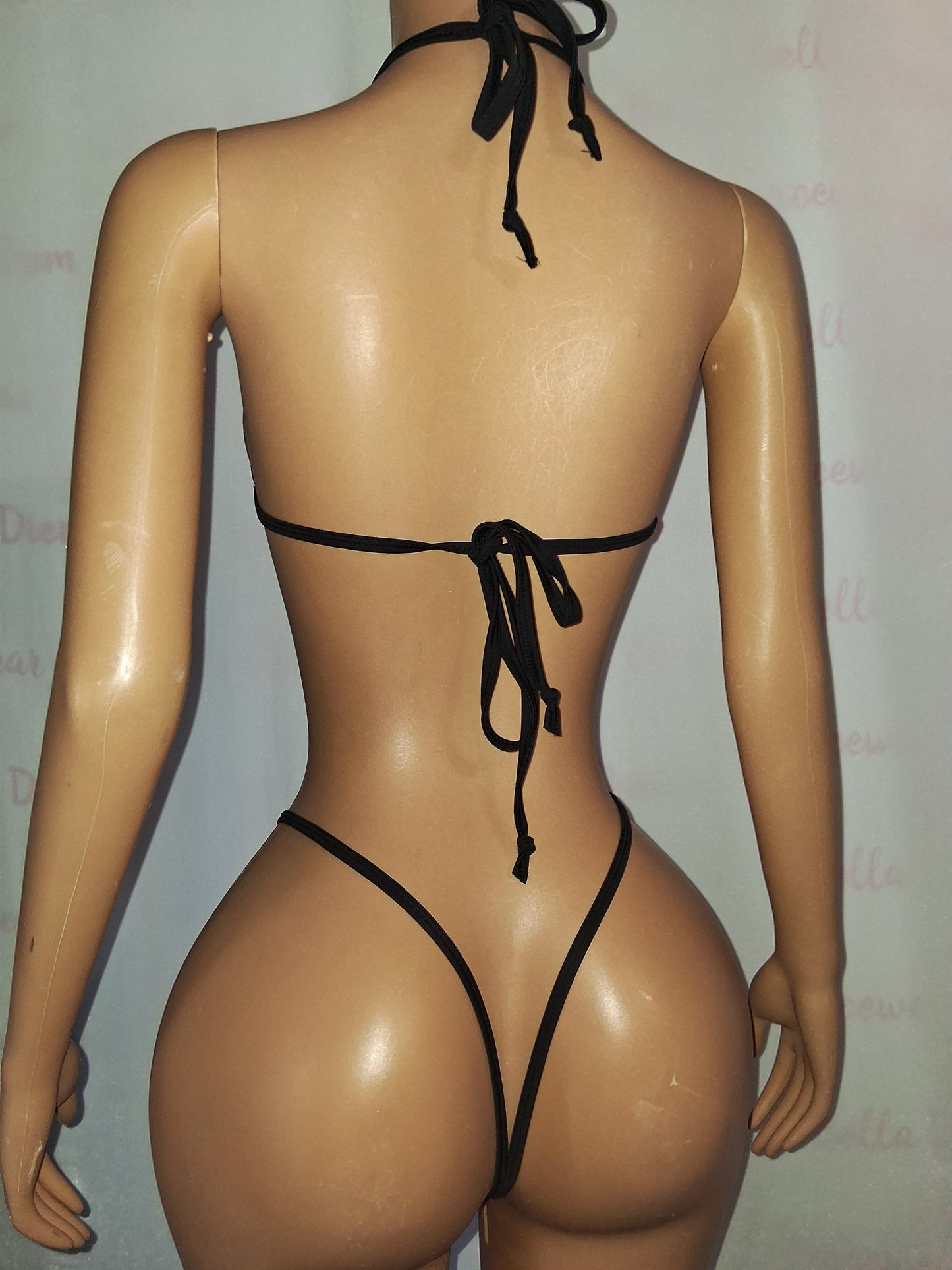 Pink Money Print Thong  Set size small