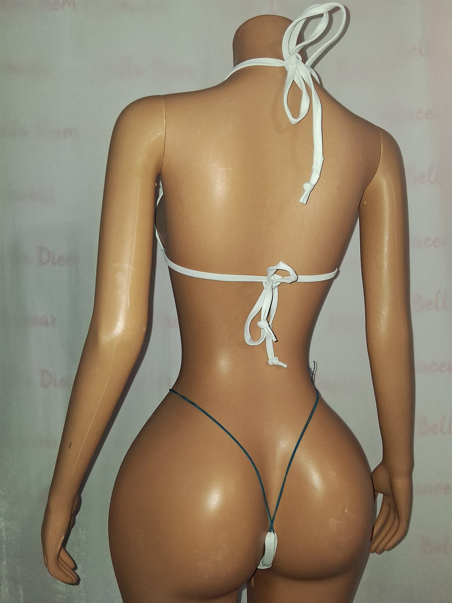 Green and Blue holographic tile g string set