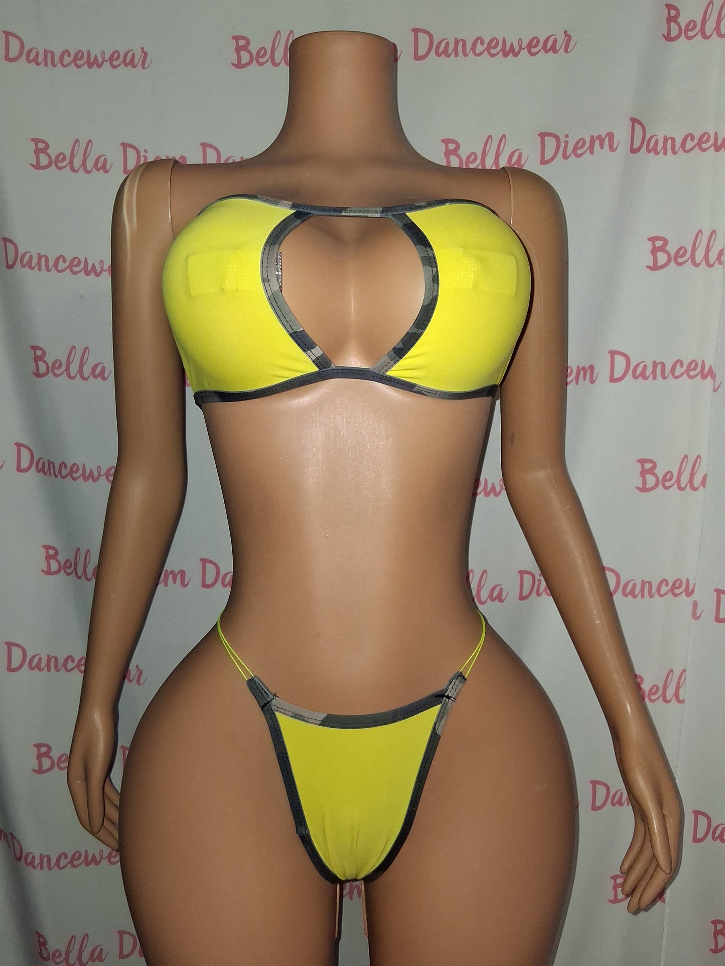 Yellow and Camo 2-piece
