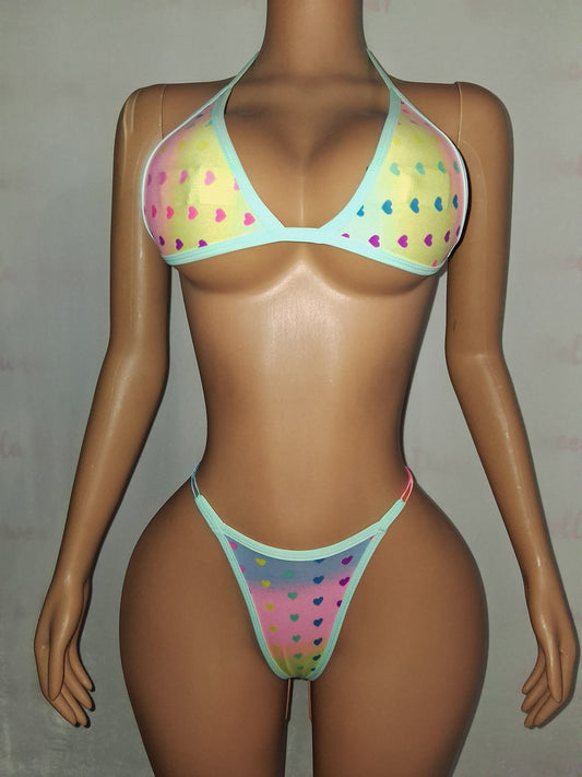 Pastel Heart Print 2-piece Small