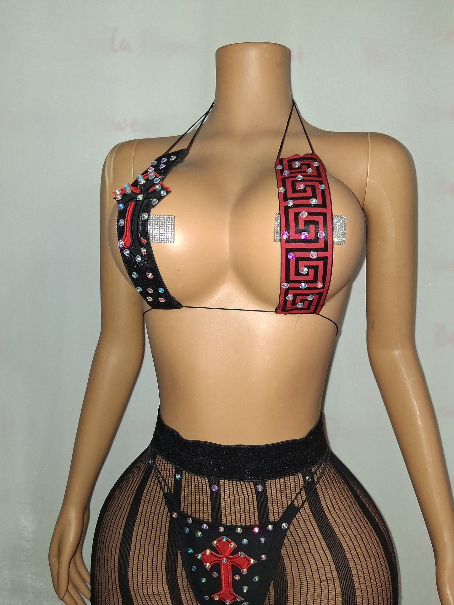 Nylon Net  Set Size medium/ Large with Rhinestones