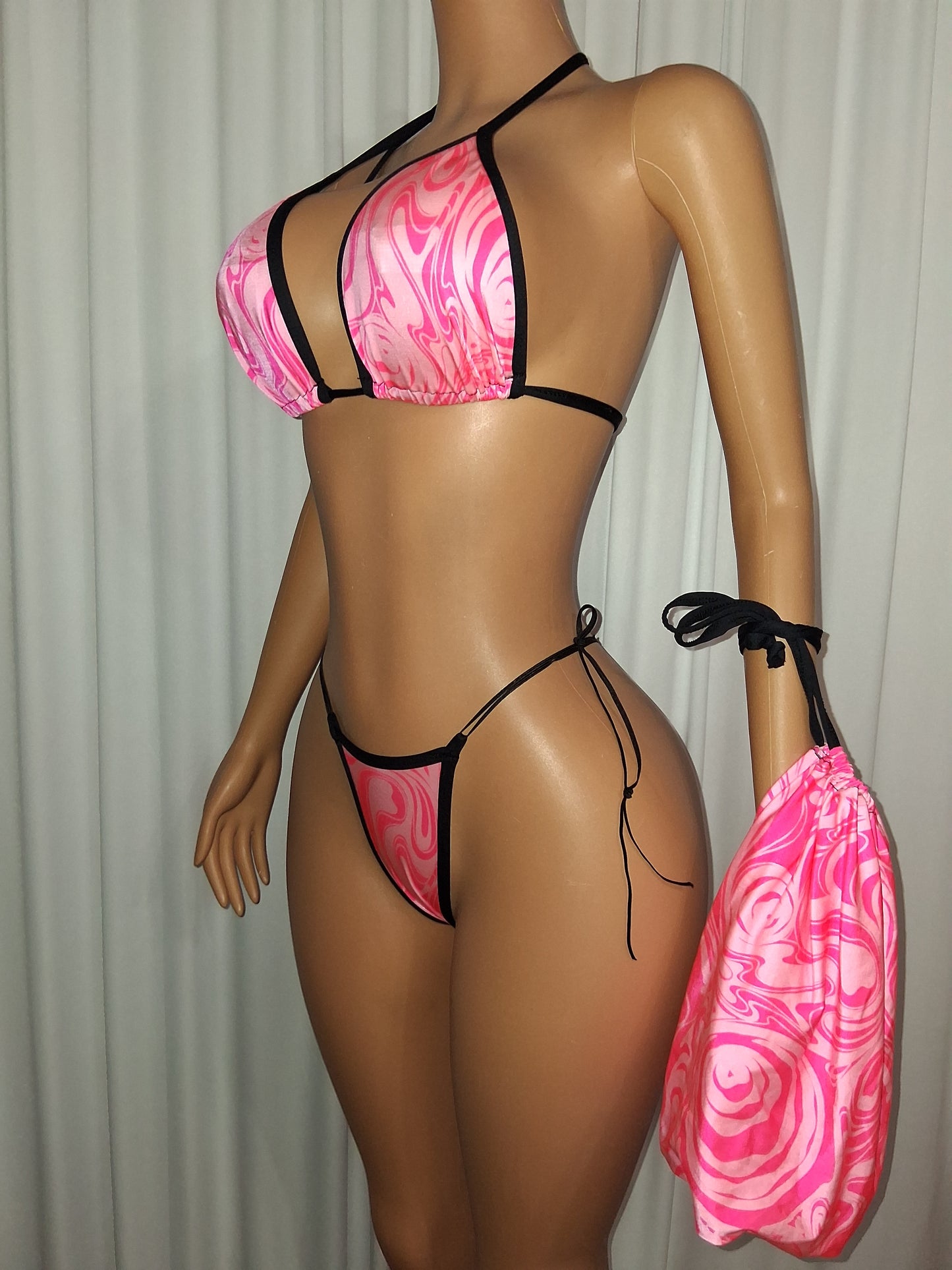 Neon Pink Money Bag Set