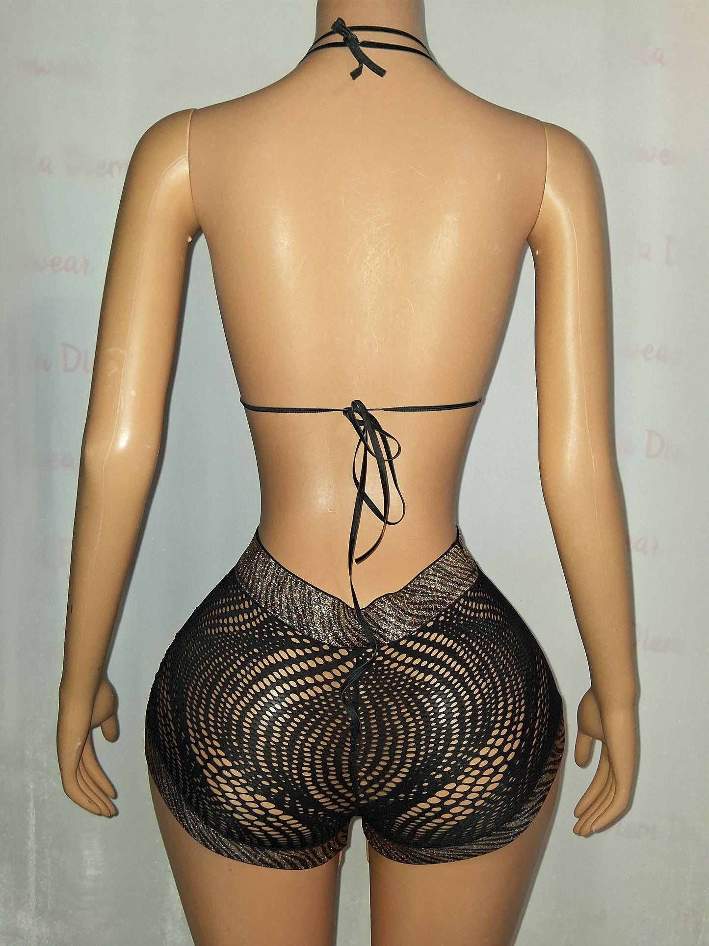 Sparkly Net short Set Animal Banding
