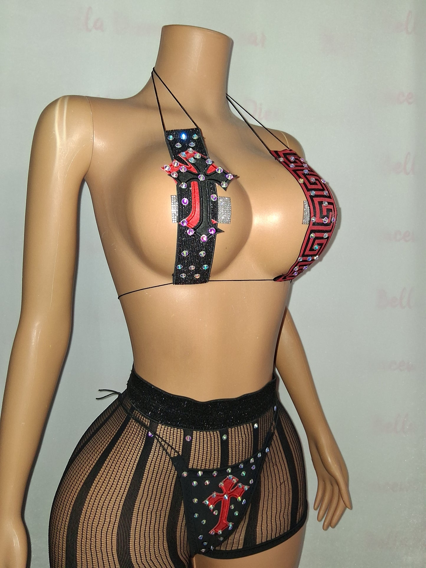 Nylon Net  Set Size medium/ Large with Rhinestones