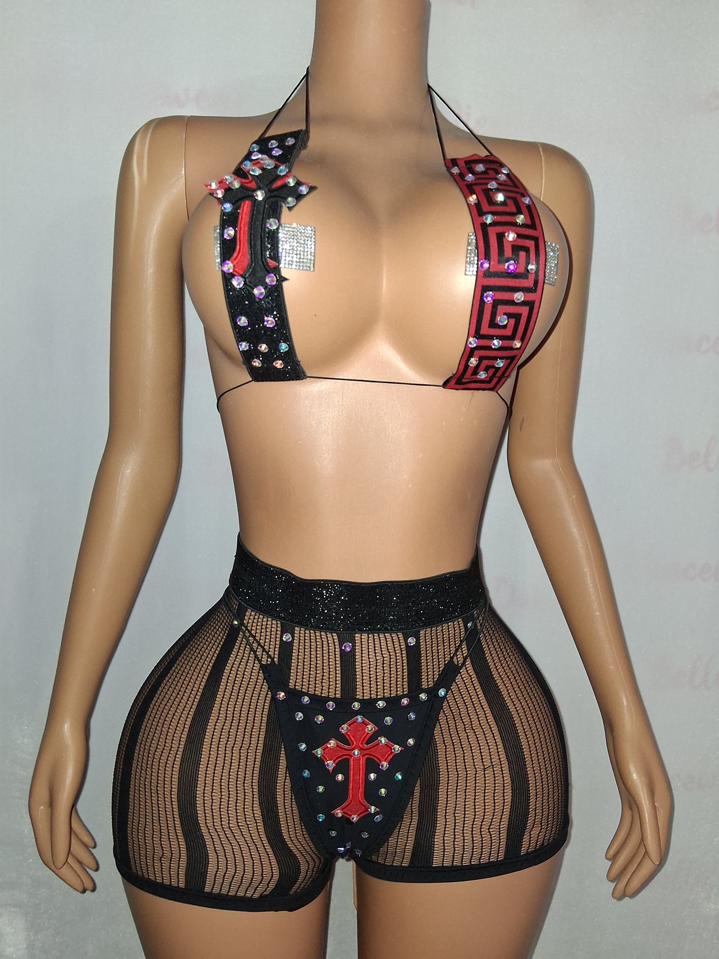 Nylon Net  Set Size medium/ Large with Rhinestones