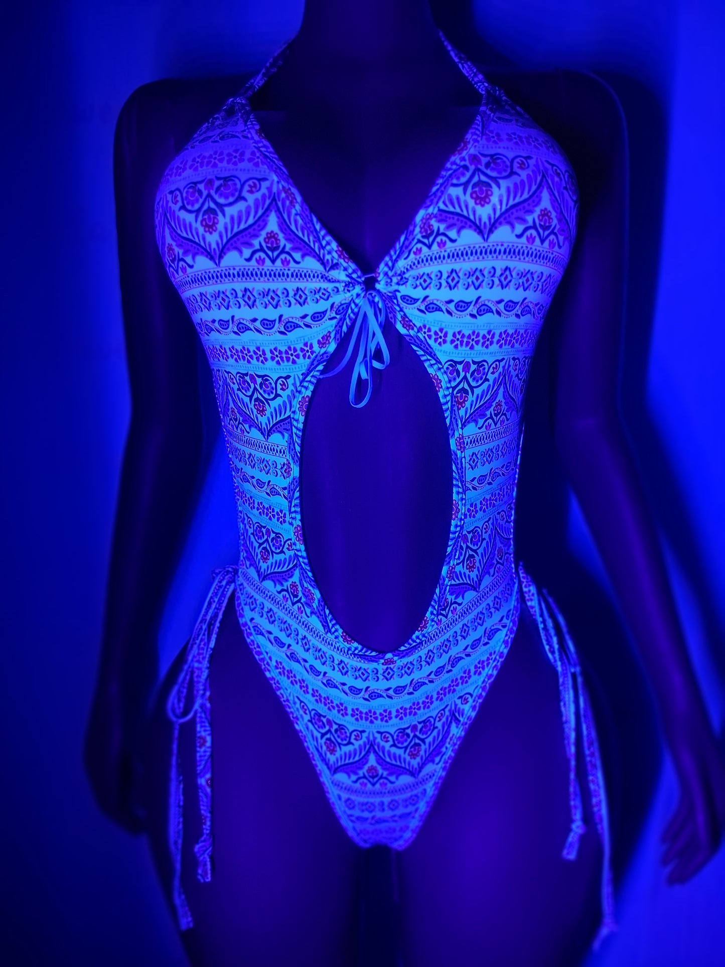 Stained Glass Print Cutout Bodysuit