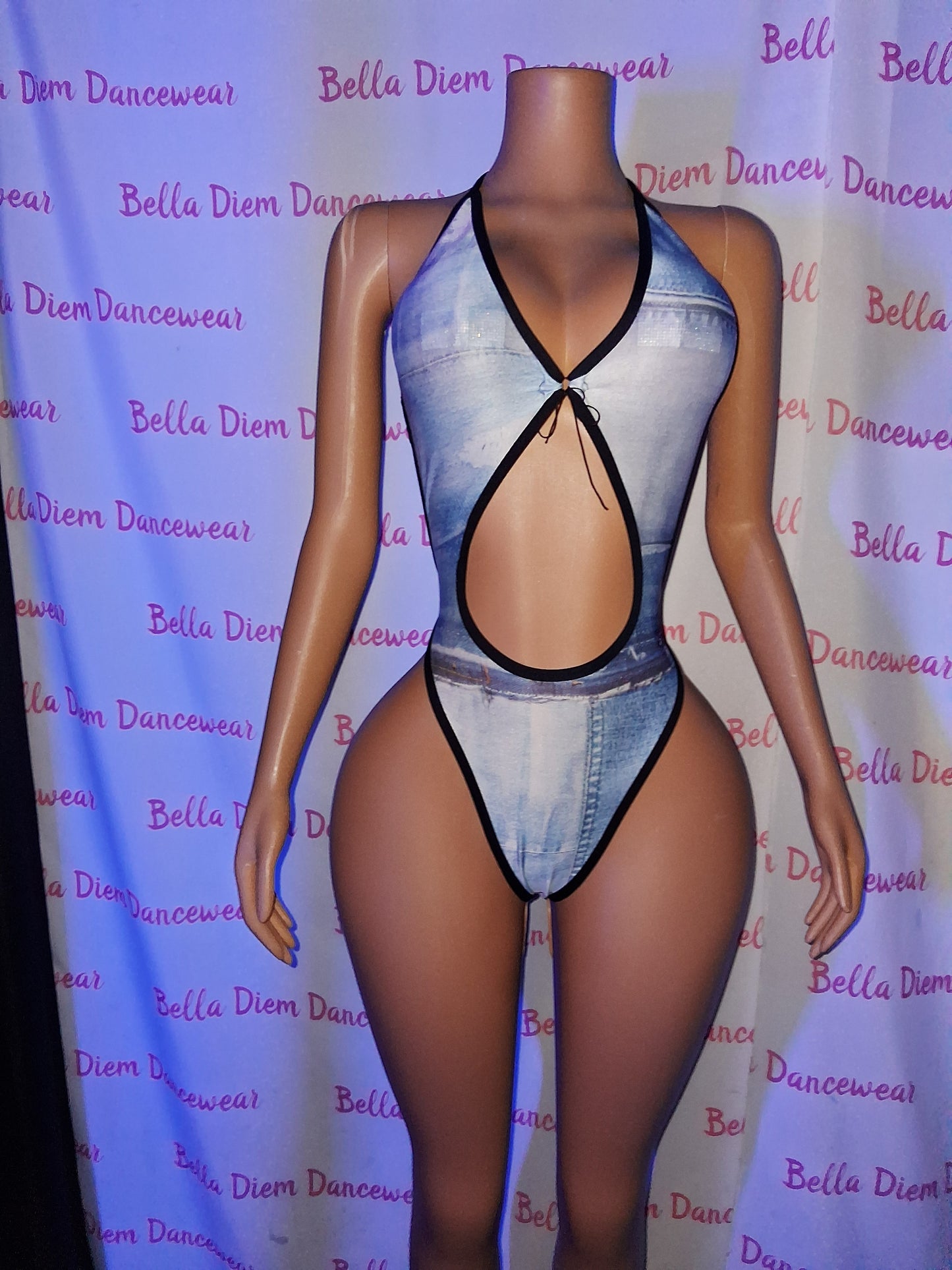 Denim Print Bodysuit