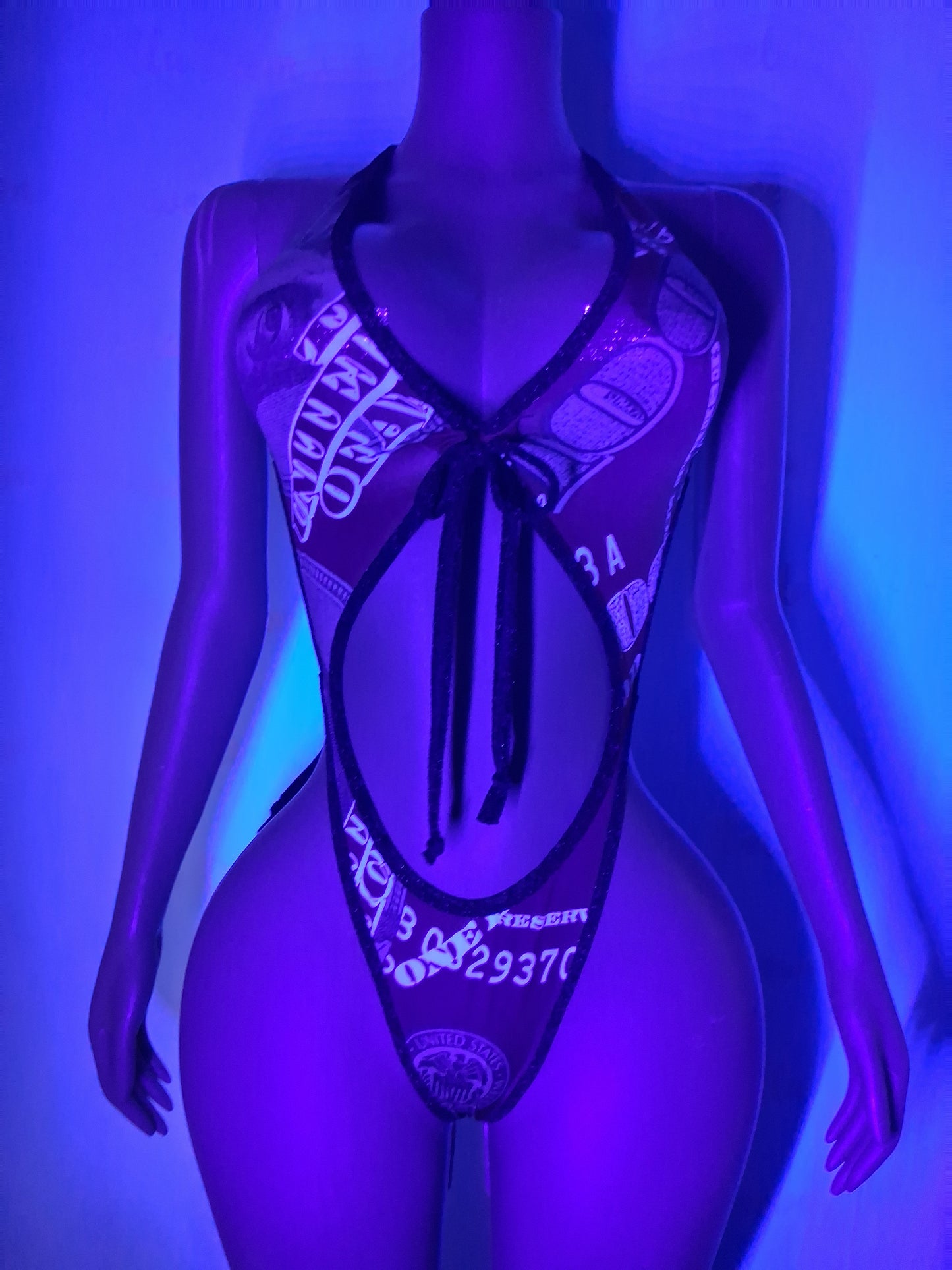 Money Print Cutout Bodysuit size OSFM