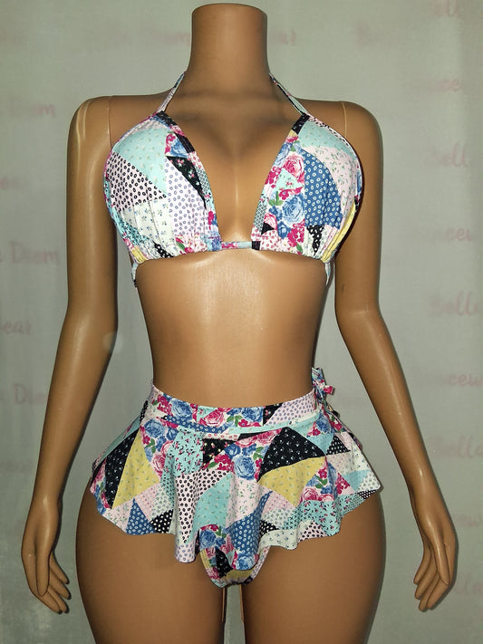 Patch Bandana Skirt Set