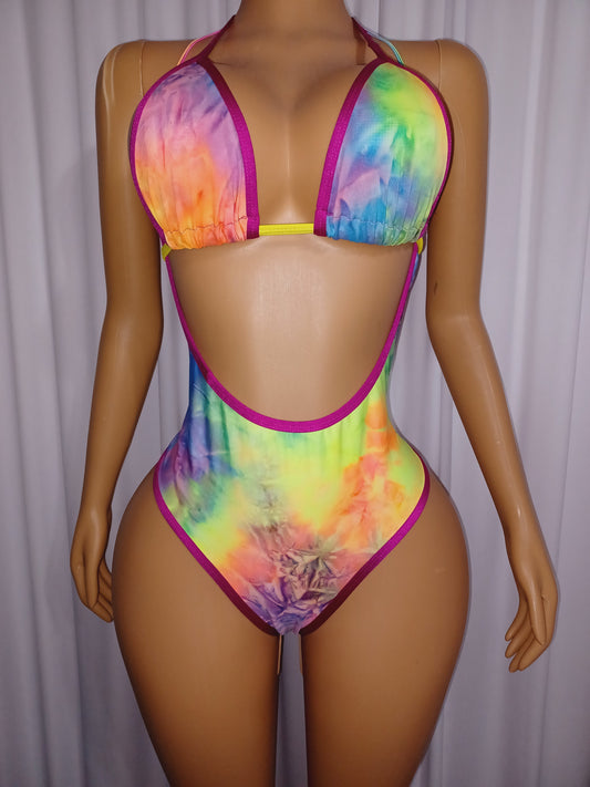 Tie dye high waist 2 piece