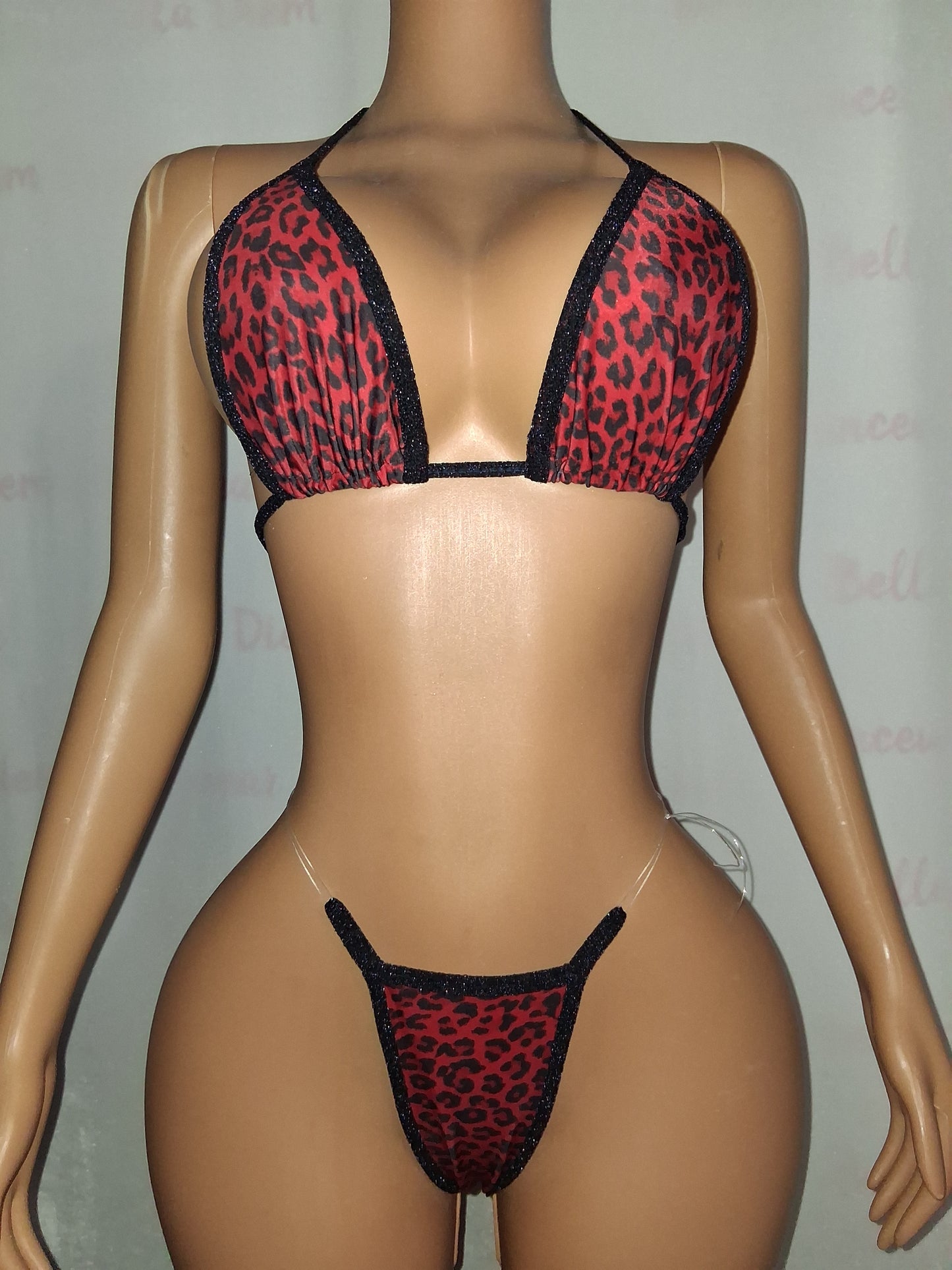 Cheetah Print Thong Set