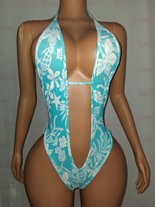 Beach Print Bodysuit size small