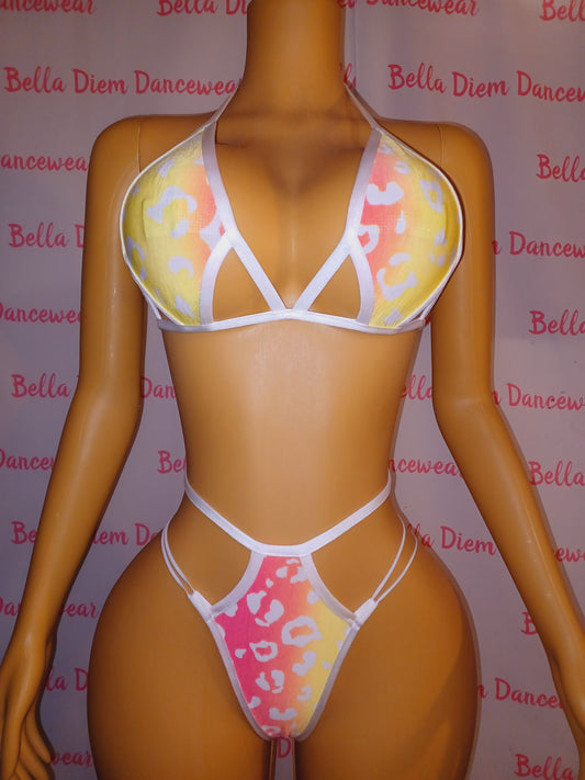 2 Piece neon Animal Print