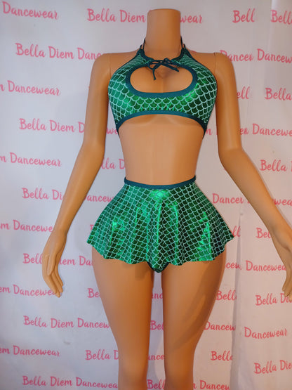 Scale Print Skirt Set Dancewear