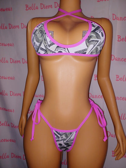 Money Print 2 piece thong set