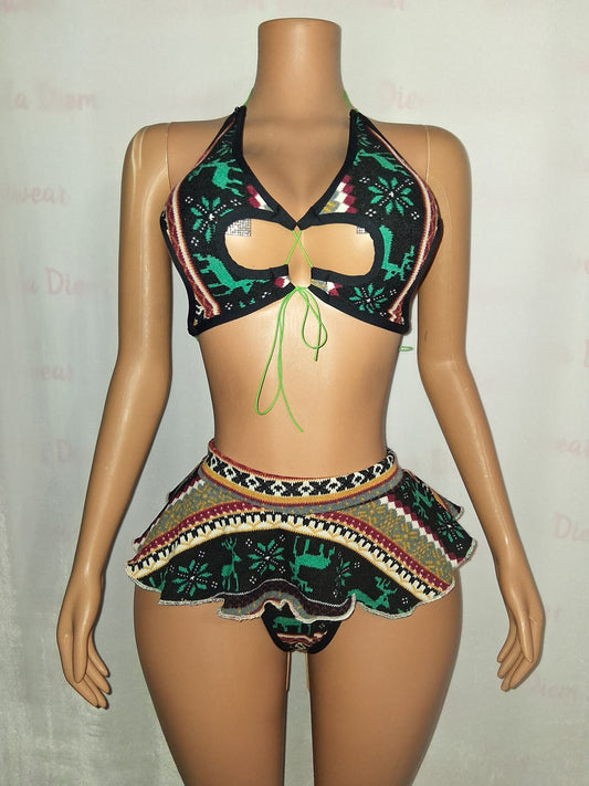 Christmas Sweater Skirt Set