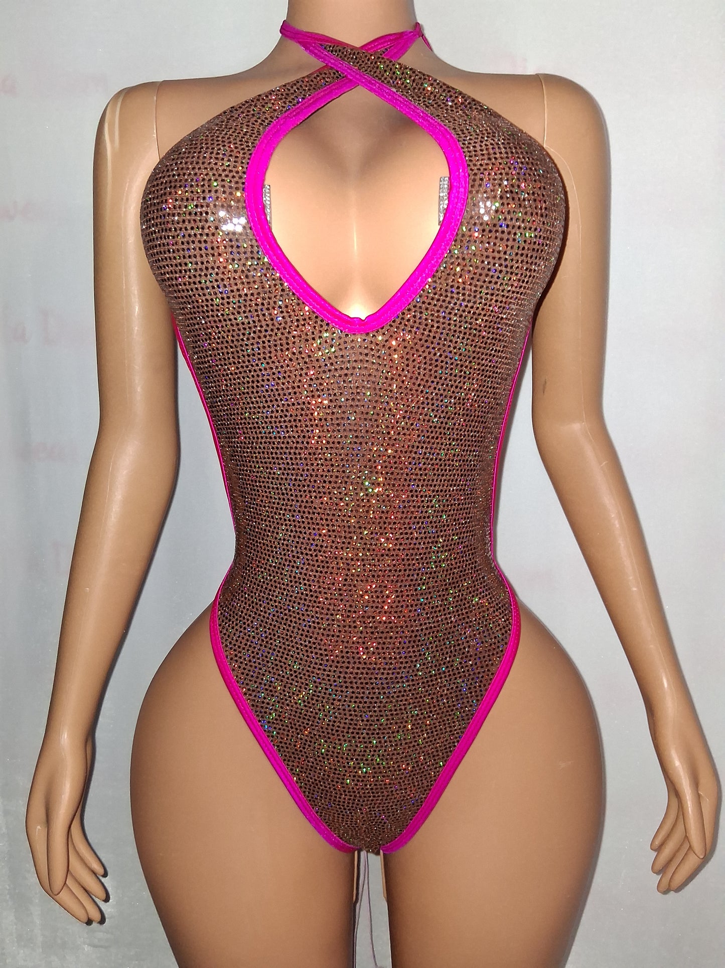 Brown sparkly Bodysuit size OSFM