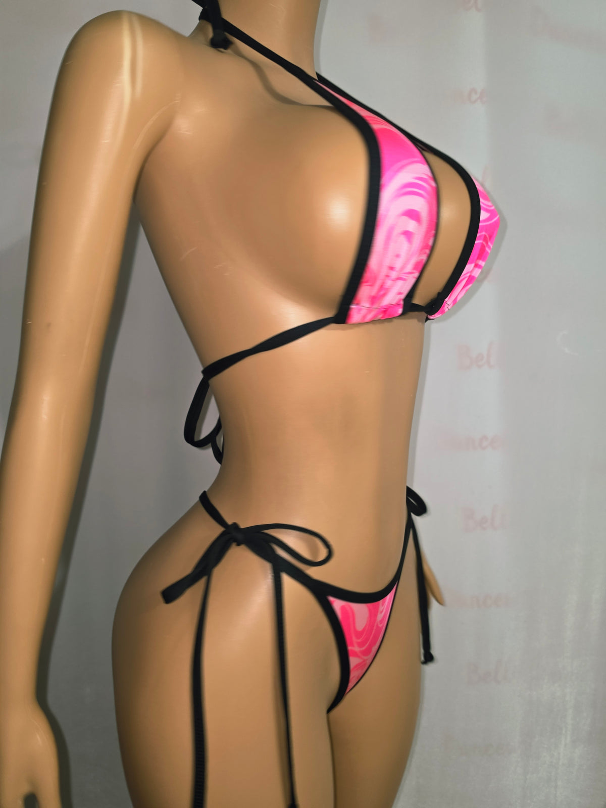 Neon pink Thong Set