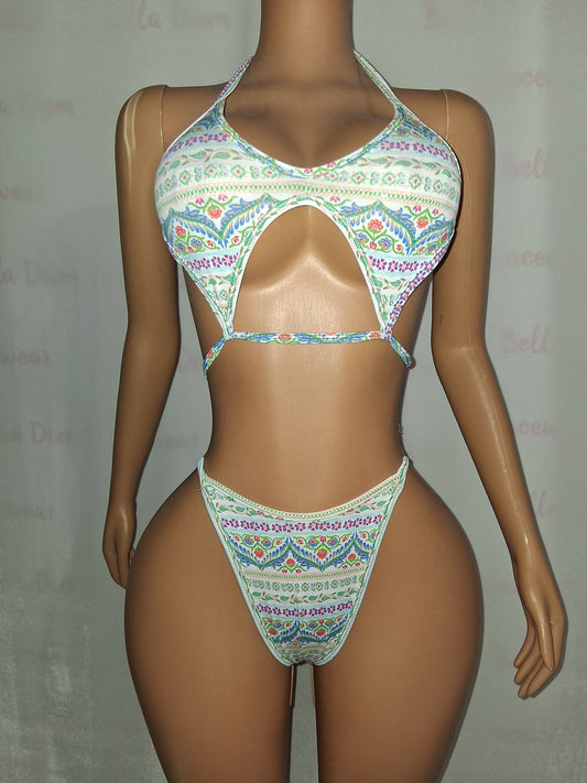 Stained Glass Print Thong Set
