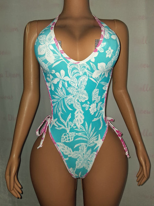 Beach print Bodysuit OSFM